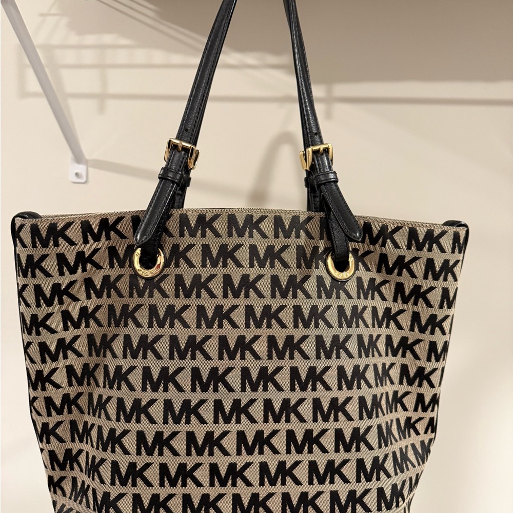 Michael Kors Signature Black and Tan Tote